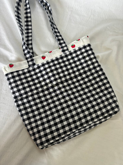The Gingham Strawberry in Black.