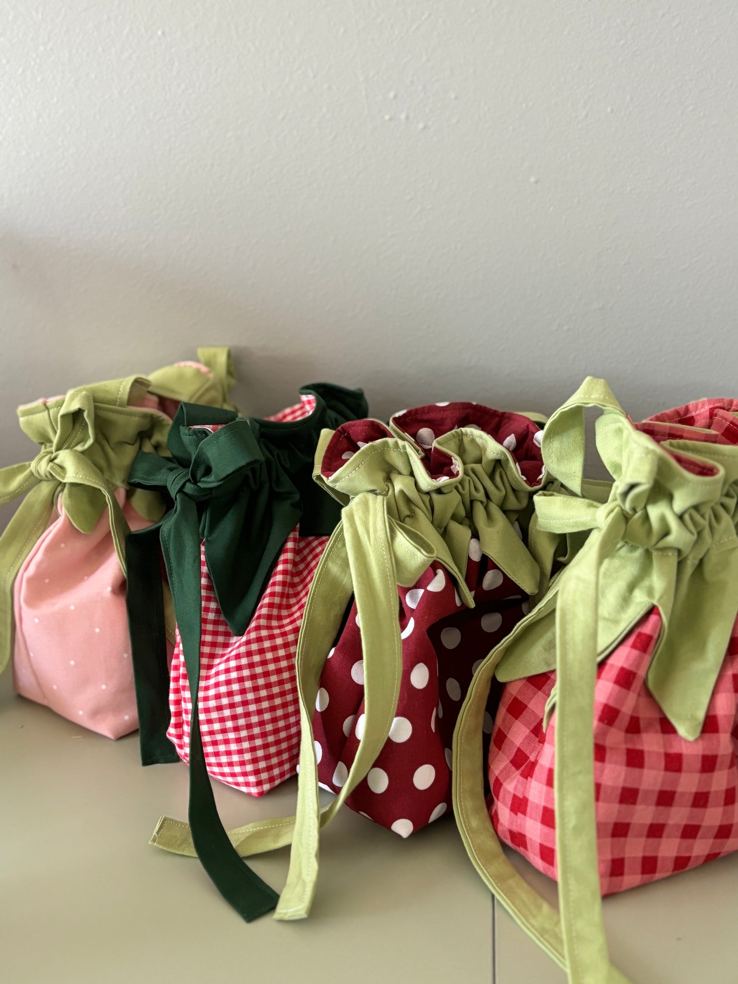 Strawberry Forever in Bright Red Gingham.