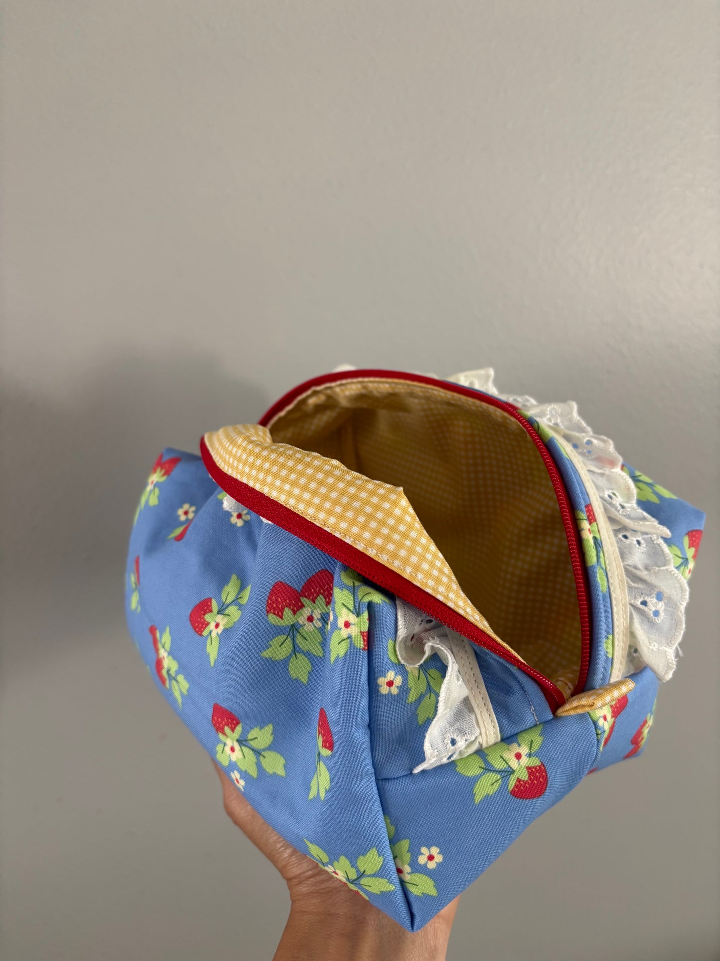 The Strawberry Fields Makeup Bag.