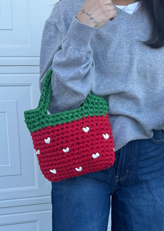 The Crochet Strawberry Bag.*PREORDER*