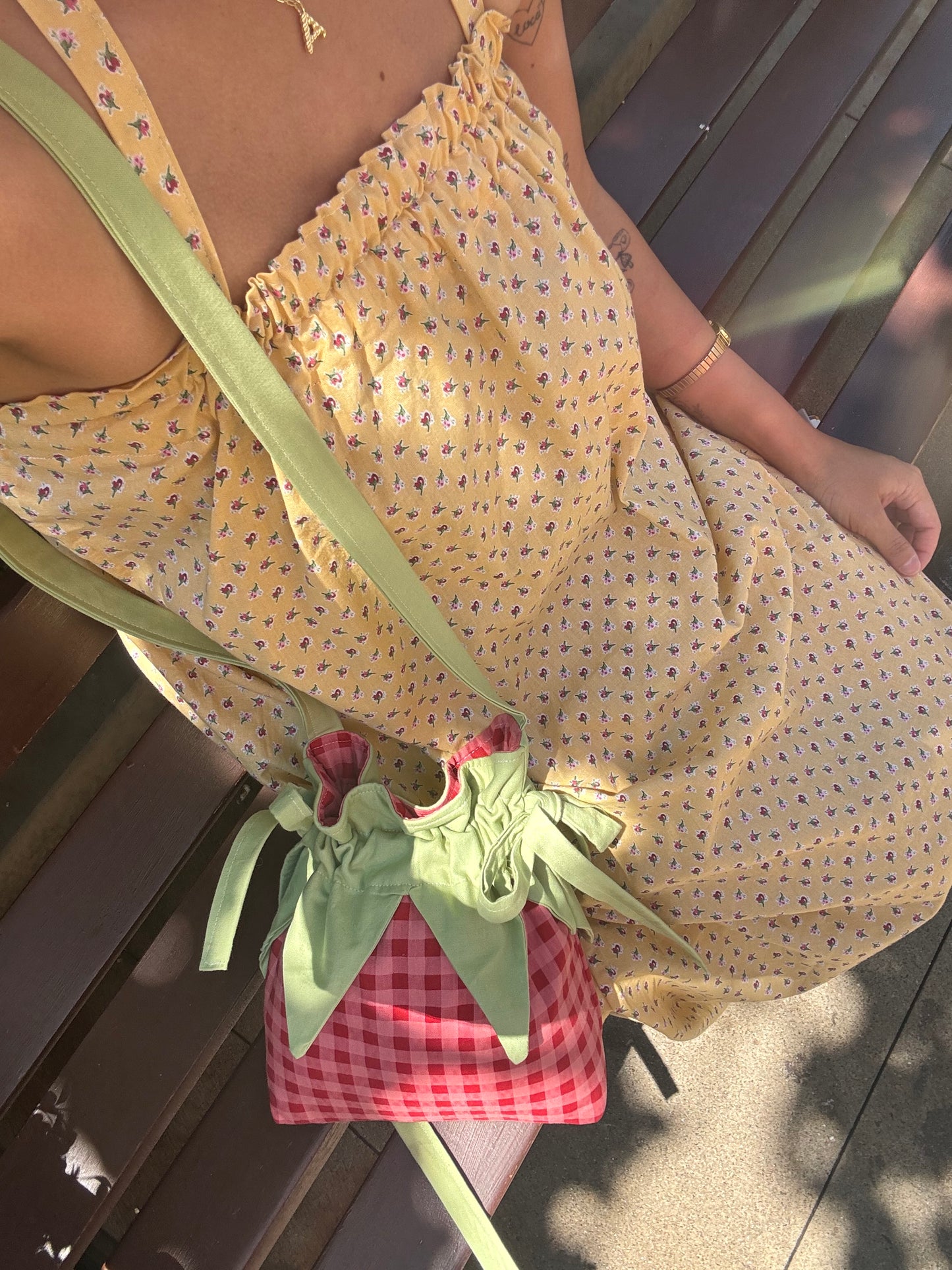 Strawberry Forever in Red + Pink Gingham.