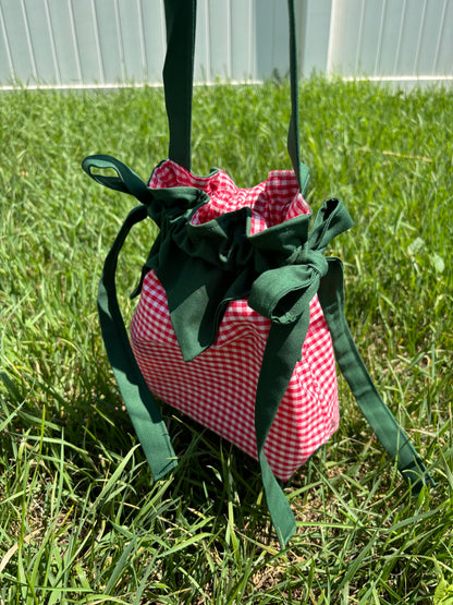 Strawberry Forever in Bright Red Gingham.