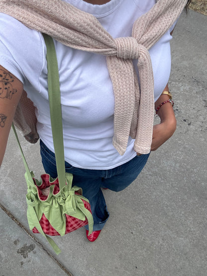 Strawberry Forever in Red + Pink Gingham.